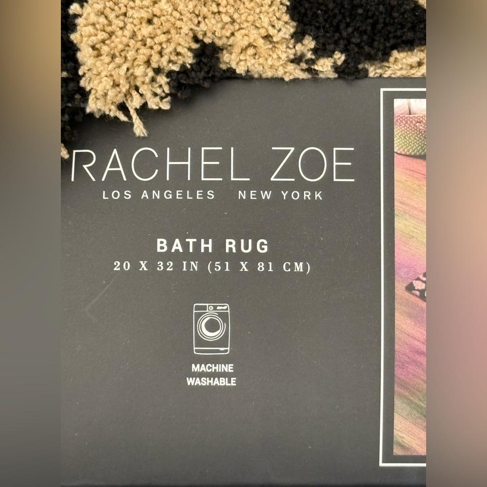 Rachel Zoe Cheetah Leopard Animal Bath Rug Black Tan - Picture 3 of 7
